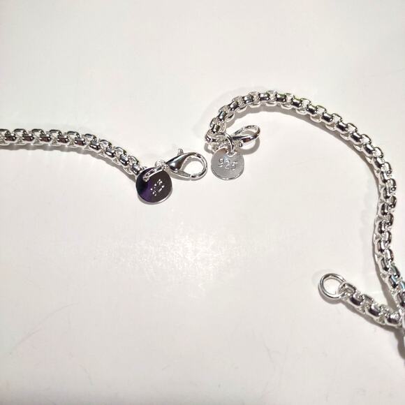 925 Sterling Silver Necklace Bracelet Set Box Chain Valentines Birthday Gift NEW